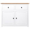 vidaXL Sideboard White 36.6"x15.7"x31.5" Solid Pinewood Panama Range - 2 of 4