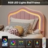 Twin Upholstered Bed Frame with Led Lights and Storage Drawer, Cute Velvet Led Bed Frame with Headboard for Kids, Girls, Boys - 4 of 4