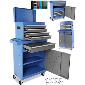 5-Drawer Rolling Tool Chest,2-in-1 Large Rolling Tool Chest with Locking Wheels & Anti-Slip Trays, Detachable Toolbox - 1 of 4