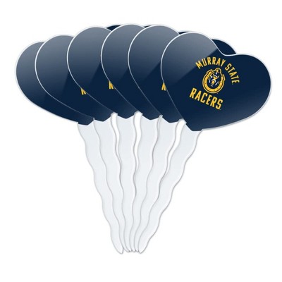 Murray State University Racers Logo Heart Love Cupcake Picks Toppers Decoration Set of 6