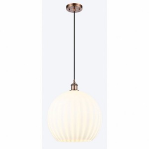 White Venetian - 1 Light Cord Hung Pendant In Modern Style-16.63 Inches Tall and 13.75 Inches Wide - 1 of 1