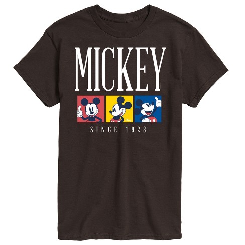 Plaid contrast color Mickey T-shirt