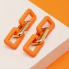 SOHI Women's Orange  Colourblock Chainlink Drop Earrings - 2 of 3