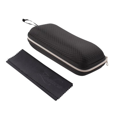 Zodaca Portable Sunglasses & Eyeglasses Case, Durable EVA Travel Cover with Cleaning Cloth, Black