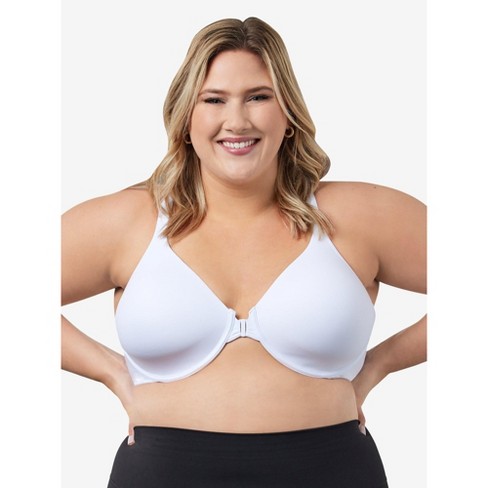 Leading Lady The Brigitte Racerback - Front-closure Underwire T-shirt Bra  In White, Size: 40c : Target