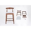SKRAN Mid-Century Modern Design Solid Wood 24" Counter Stools with Wooden Legs Strong and durable for Kitchen Island Dining Bar - 4 of 4