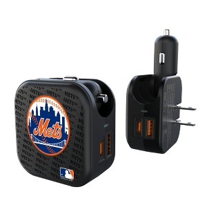 MLB National League Teams Text Backdrop 18-Watt 2 in 1 USB A/C Charger - 1 of 3