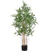 Monarch Specialties Artificial Plant 50 inch Tall Bamboo Tree Indoor Faux Fake Floor Greenery Potted Decorative Green Leaves Black Pot - 2 of 4