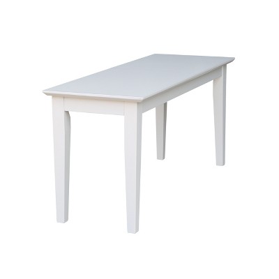 White Solid Wood Shaker Style Storage Bench