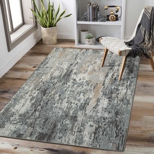 Abstract Area Rug for Bed Room, Washable Soft Non Slip, Extra Large Low Pile Stain Resistant Throw Carpet for Dining Room Table Office - 1 of 4