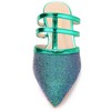 Allegra K Women's T-Strap Sparky Glitter Slip-On Pointed Toe Flats Mules - 2 of 4