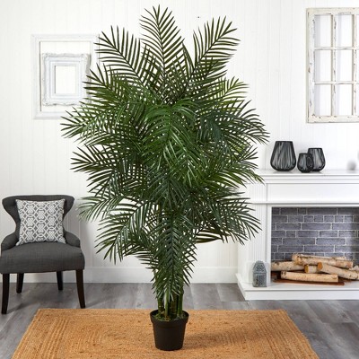 Nearly Natural 6.5ft UV Resistant Areca Palm in Pot