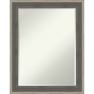 Amanti Art Cottage Grey Silver Petite Bevel Wood Bathroom Wall Mirror 28.5 x 22.5 in. - 1 of 4