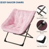 Rabbit Fur Saucer Chair - Foldable Comfy Lounge Chair with Metal Frame - 4 of 4
