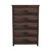 NicBex 5 Wide Drawers Dresser,Retro Dressers with Original Wood Pattern,Minimalist Chest of Drawers for Bedroom,Living Room,Hallway,Storage Cabinet - 4 of 4
