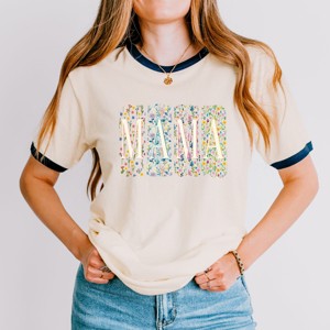 Simply Sage Market Mama Pressed Flowers Ringer Tee - 1 of 4