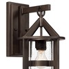John Timberland Argentine Rustic Farmhouse Outdoor Wall Light Fixtures Set of 2 Bronze 17" Clear Seedy Glass for Post Exterior Barn Deck - 2 of 4