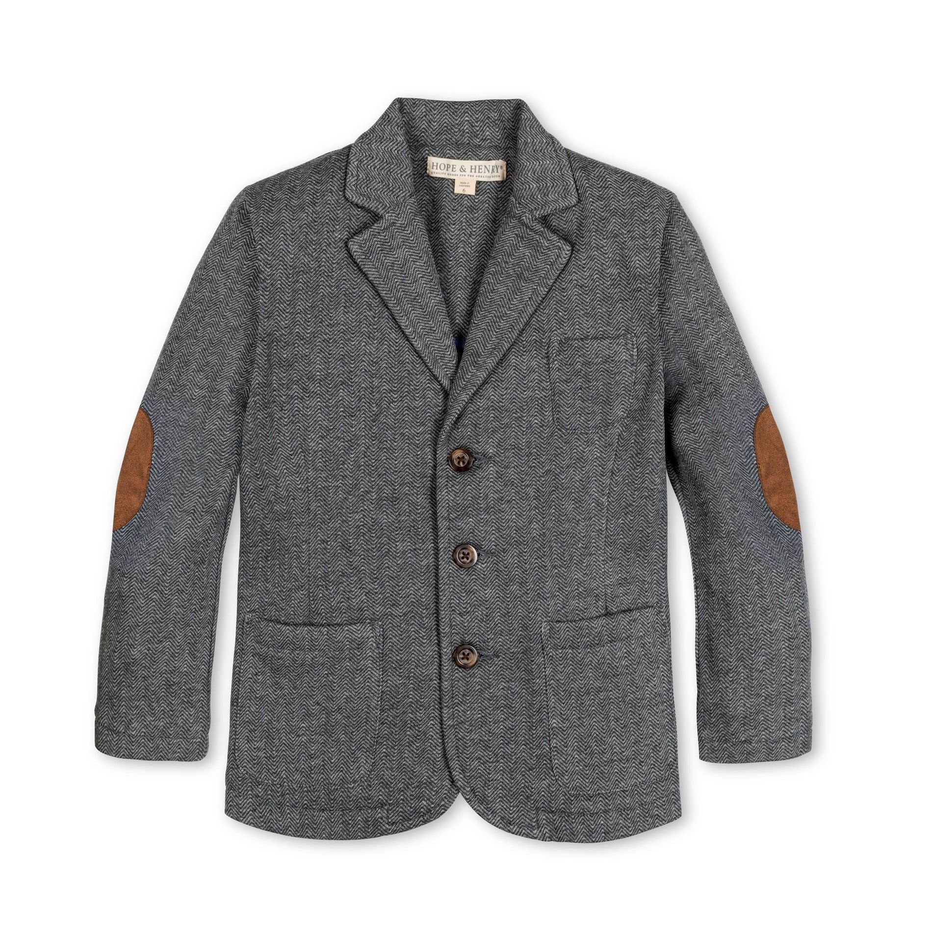 Hope & Henry Boys' Fleece Suit Blazer Made with Organic Cotton, Kids