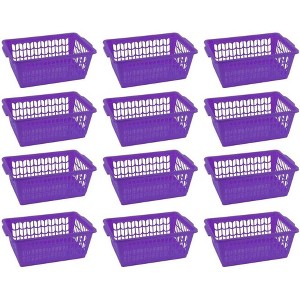 YBM HOME Plastic Perforated Storage Basket Bin Office Drawer, Shelf Desktop Countertop Tray Organizer, Pack of 12 - 1 of 2