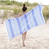 Cotton Oversized Striped Fouta Beach Towel with Tassels by Blue Nile Mills - 2 of 4
