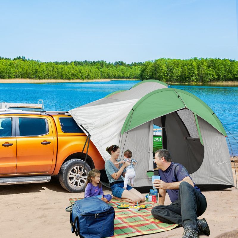 Outsunny SUV Tailgate Tent, Car Tent with 3 Doors, 2000mm Waterproof, 3 of 7