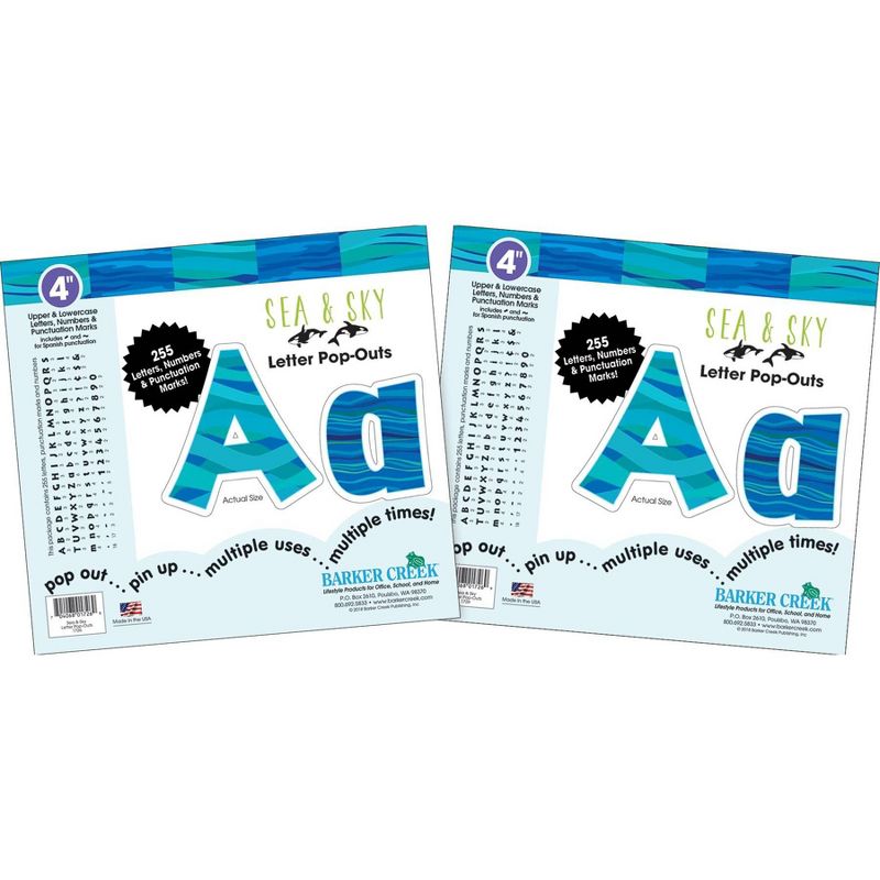 Barker Creek 4" 2pk Sea and Sky Letter Pop Out 510 Characters, 1 of 5