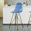 LeisureMod Cresco Modern Acrylic Bar Stool – Gold Steel Base and Footrest Counter Height Chair for Kitchen, Breakfast Bar, or Dining Area Set of 2 - 2 of 4
