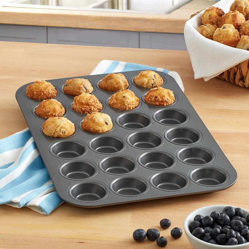Chicago Metallic Professional 24-Cup Non-Stick Mini-Muffin Pan, 15.75-Inch-by-11-Inch, 2 of 6