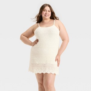 Women's Mini Crochet Shift Dress - A New Day™ - 1 of 3