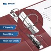 Davis Group 6pk 2" Premium Economy Round Ring Binders Burgundy: Hard Cover, 400 Sheet Capacity, 2 Pockets, Polypropylene - 3 of 4