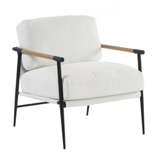 TIRAMISUBEST Velvet Lounge Chair - Plush Accent Armchair for Living Room, Bedroom & Office, Modern White - 1 of 4