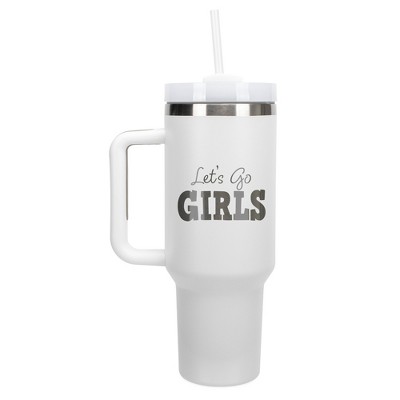 100 North Let's Go Girls Shania Country Song Lyrics Wrap-Around 40 Oz. Stainless Steel Water Bottle Coffee Mug, Spill & Leak Resistant, Travel Tumbler