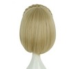Unique Bargains Women's Bob Wigs 12" Yellow with Wig Cap - 4 of 4