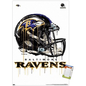 Trends International NFL Baltimore Ravens - Drip Helmet 20 Unframed Wall Poster Prints - 1 of 4