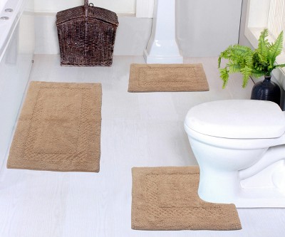 Classy Bathmat Collection Cotton Tufted Set of 3 Bath Rug Set - Home Weavers