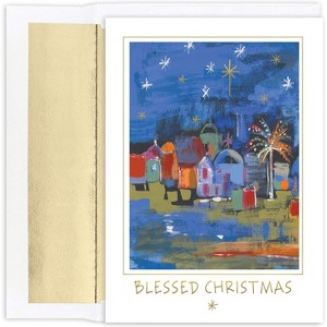 Masterpiece Studios Holiday Collection 16-Count Boxed Religious Christmas Cards with Foil-Lined Envelopes, 7.8" x 5.6", Blessed City (929300) - 1 of 2