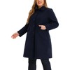 Agnes Orinda Women's Plus Size Peter Pan Collar Single Breasted with Pockets Long Winter Pea Coats - 2 of 4