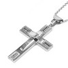 West Coast Jewelry Men's Beaded Layered Cross Stainless Steel Necklace - 3 of 3