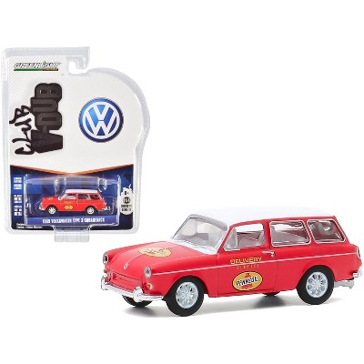 1965 Volkswagen Type 3 Squareback "Pennzoil Delivery Service" Red with White Top "Club Vee V-Dub" Series 11 1/64 Diecast Model Car by Greenlight