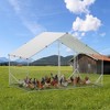 Chicken coop, galvanized steel chicken coop with UV-resistant waterproof cover, peaked roof walk-in poultry cage suitable for outdoor farm use - 3 of 4