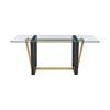 HomeRoots 72" Clear And Gold Glass And Iron Sled Base Dining Table - 4 of 4