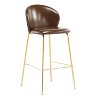 Christopher Knight Home Valeska Contemporary Upholstered Bar Stool with Gilded Metal Legs (Set of 2) - 4 of 4