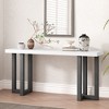 Okak 63IN Minimalism Console Table with Solid Wood Legs, Elegent Entryway Table with Thick Tabletop, Hallway Table for Living Room, Bedroom - 2 of 4
