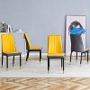 CAVINAS 4-Piece Modern PU Leather Dining Chairs, Kitchen Side Chair with PU Material High Back Seat and Sturdy White Leg - 2 of 4