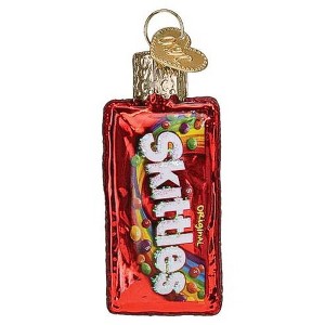 Old World Christmas 2.0 Inch Mini Skittles Bag Candy Favorite Fruit Flavors Tree Ornaments - 1 of 3
