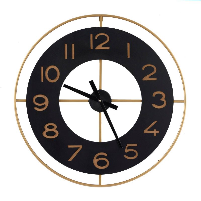 28&#34;x28&#34; Metal Wall Clock with Gold accents Gold - Olivia &#38; May, 1 of 8