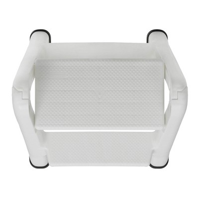 White 2-Step Foldable Plastic Step Stool