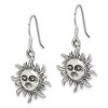 Black Bow Jewelry 17mm Antiqued Sun Dangle Earrings in Sterling Silver - 2 of 4