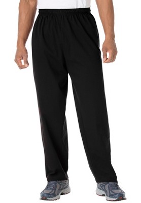 KingSize Men's Big & Tall Lightweight Jersey Open Bottom Sweatpants - Tall  - 3XL, Black