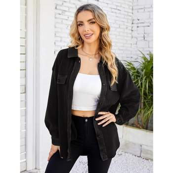 Womens Velvet Long Sleeve Button Down Shirts Casual Blazer Jacket Oversized Blouses Tops